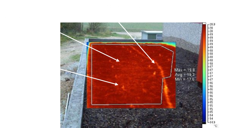 Die Feuchtigkeit im Biofilter wird kontinuierlich in jeder bioaktiven Schicht gemessen und gesteuert.